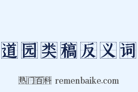 道园类稿反义词是什么意思的图片
